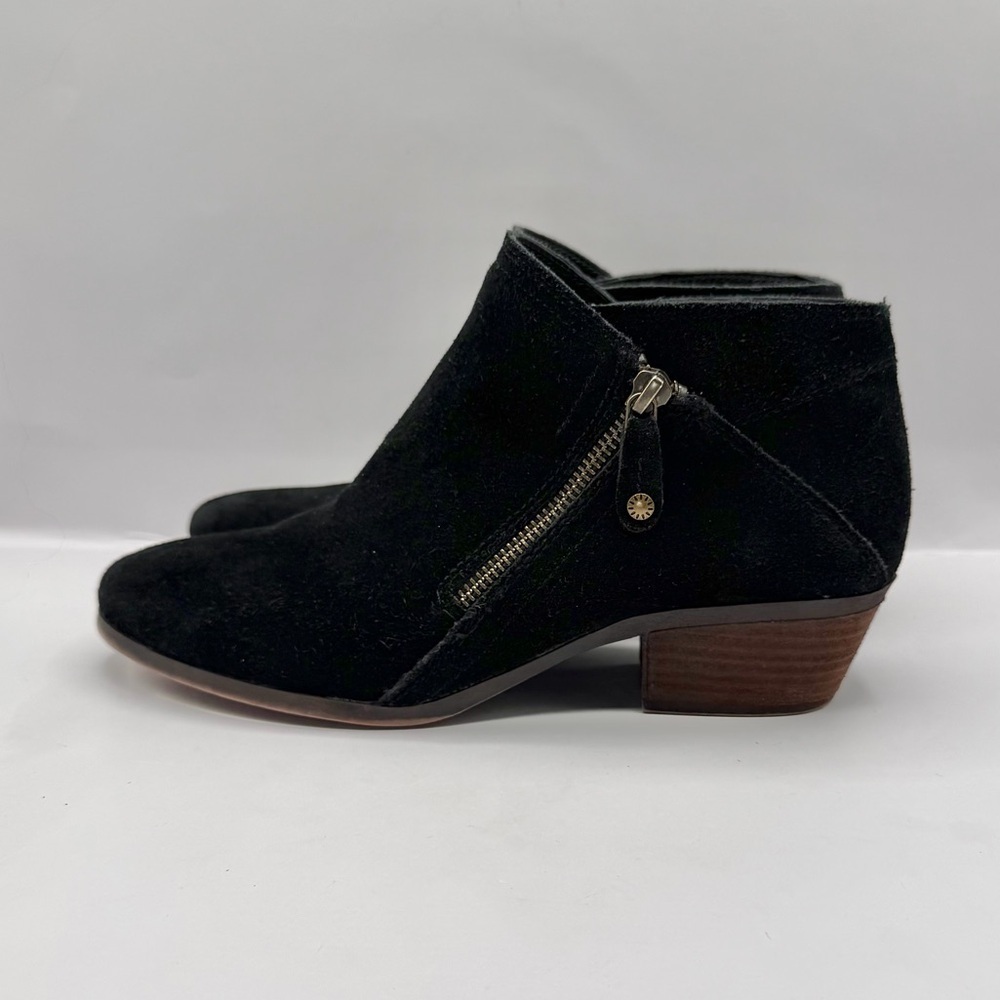 GH Bass Nina Women's 8.5 W Ankle Boots Suede Leather Block Heels Western Black - Picture 2 of 9